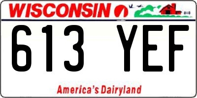WI license plate 613YEF
