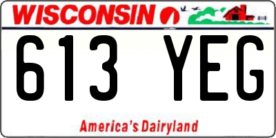 WI license plate 613YEG