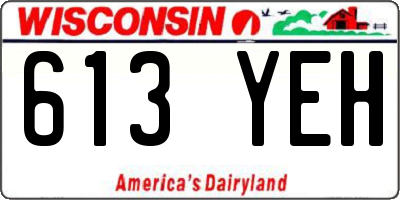 WI license plate 613YEH