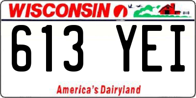 WI license plate 613YEI