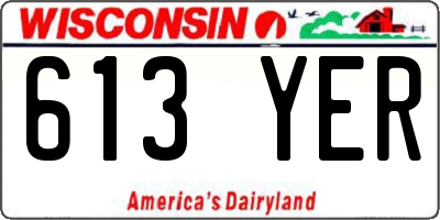 WI license plate 613YER