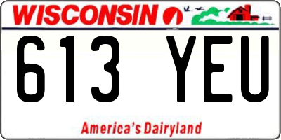 WI license plate 613YEU