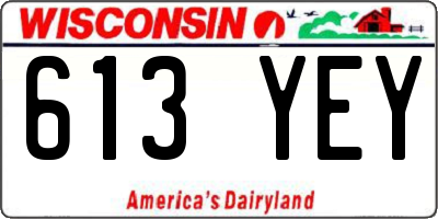 WI license plate 613YEY
