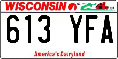 WI license plate 613YFA