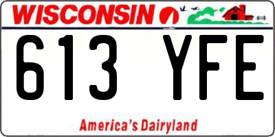 WI license plate 613YFE