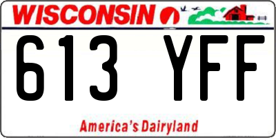 WI license plate 613YFF