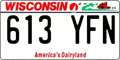 WI license plate 613YFN