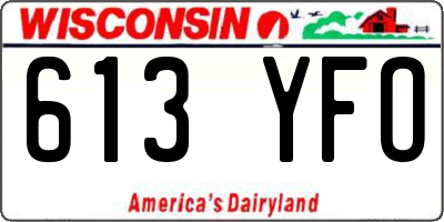 WI license plate 613YFO