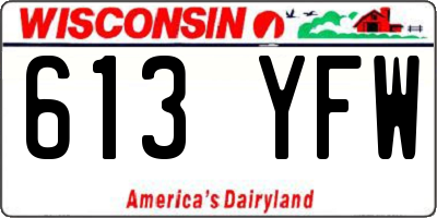WI license plate 613YFW