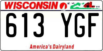 WI license plate 613YGF