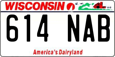 WI license plate 614NAB