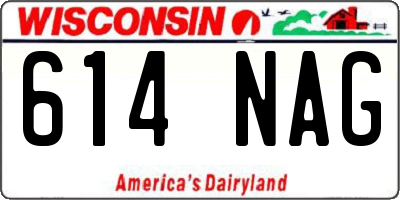 WI license plate 614NAG