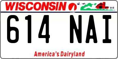 WI license plate 614NAI