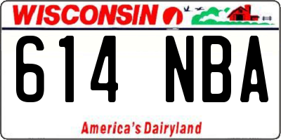 WI license plate 614NBA