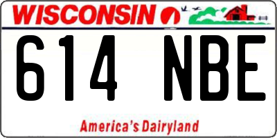 WI license plate 614NBE