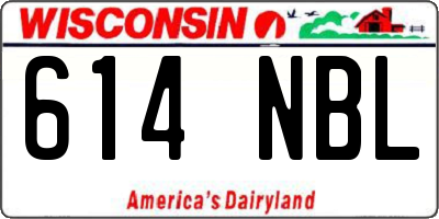 WI license plate 614NBL