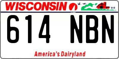 WI license plate 614NBN