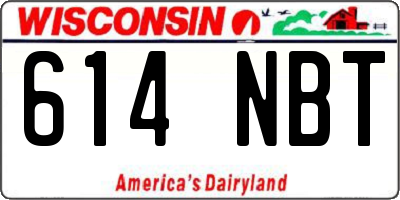 WI license plate 614NBT