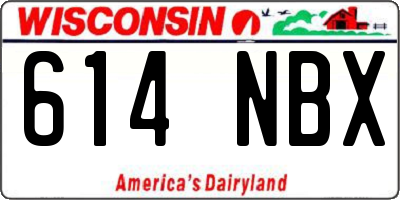 WI license plate 614NBX