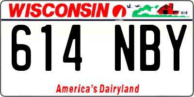 WI license plate 614NBY