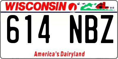WI license plate 614NBZ
