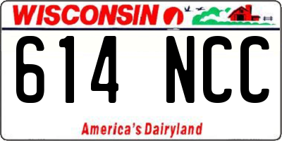 WI license plate 614NCC