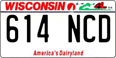 WI license plate 614NCD