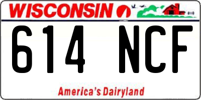 WI license plate 614NCF