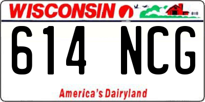 WI license plate 614NCG