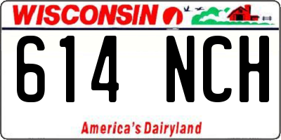 WI license plate 614NCH