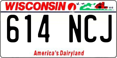 WI license plate 614NCJ