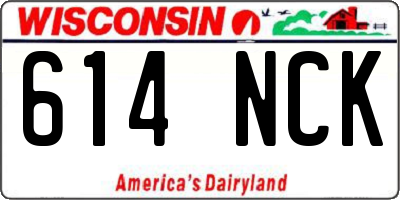 WI license plate 614NCK