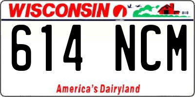 WI license plate 614NCM