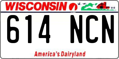 WI license plate 614NCN