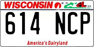 WI license plate 614NCP