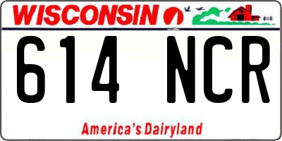 WI license plate 614NCR