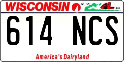 WI license plate 614NCS