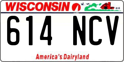 WI license plate 614NCV