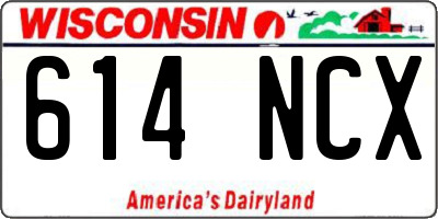 WI license plate 614NCX