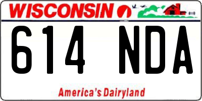 WI license plate 614NDA