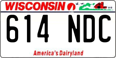 WI license plate 614NDC