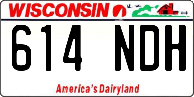 WI license plate 614NDH