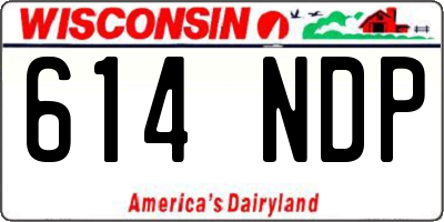WI license plate 614NDP
