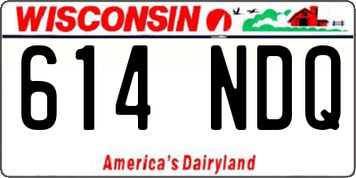 WI license plate 614NDQ