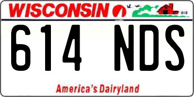 WI license plate 614NDS