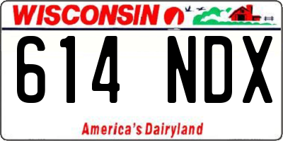 WI license plate 614NDX