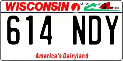 WI license plate 614NDY