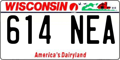 WI license plate 614NEA