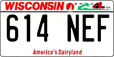 WI license plate 614NEF