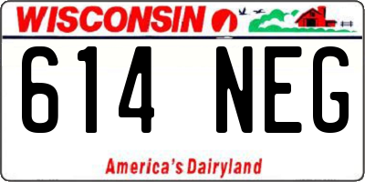 WI license plate 614NEG